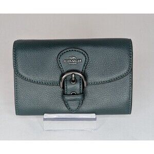 Coach Kleo Wallet - Medium, Forest Green, Gunmetal, NWT